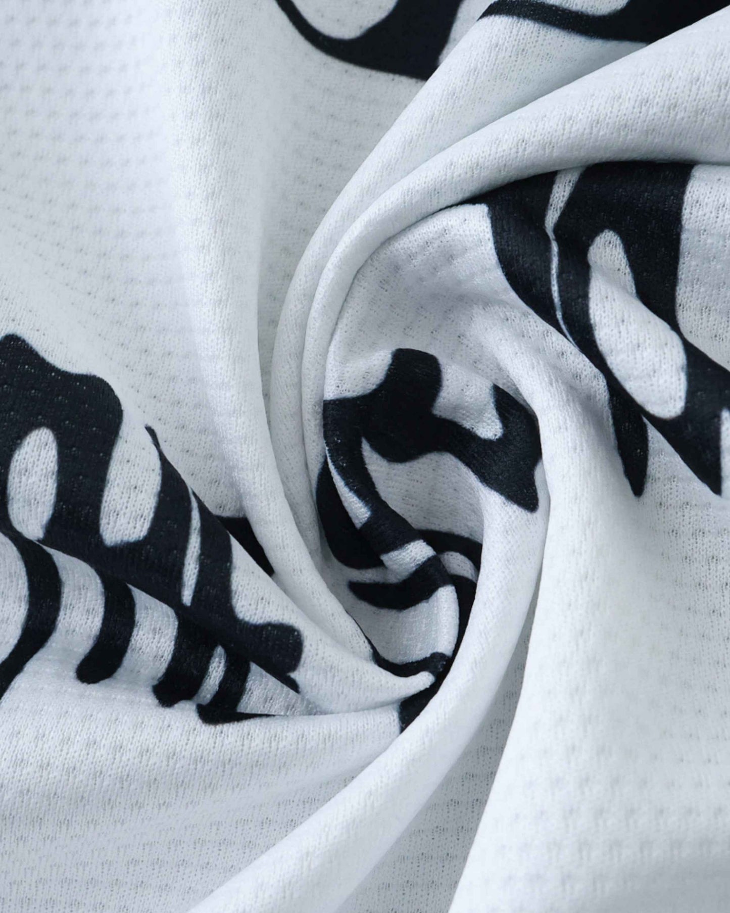 White Ajax x Bob Marley football jersey 2024 fabric texture with black graphic print