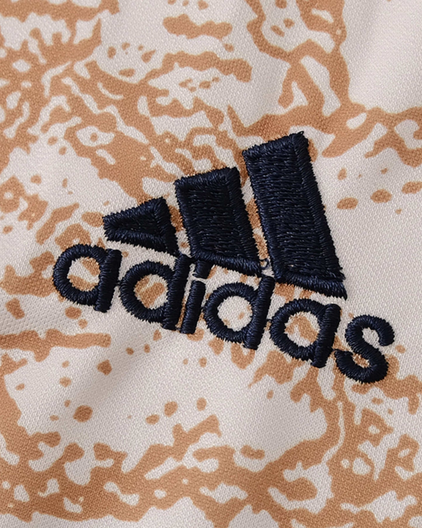 Adidas logo embroidered on tan and cream map-print Argentina commemorative football jersey