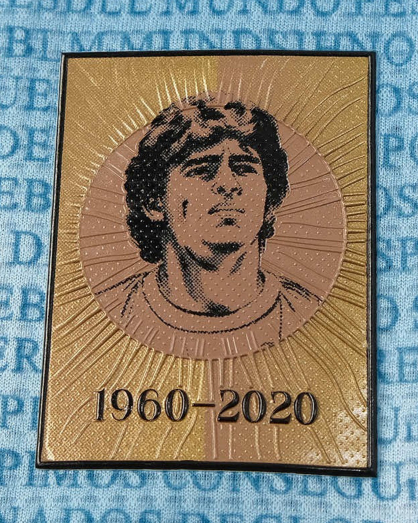 Argentina Maradona retro football jersey 2024 gold Maradona 1960-2020 commemorative plaque