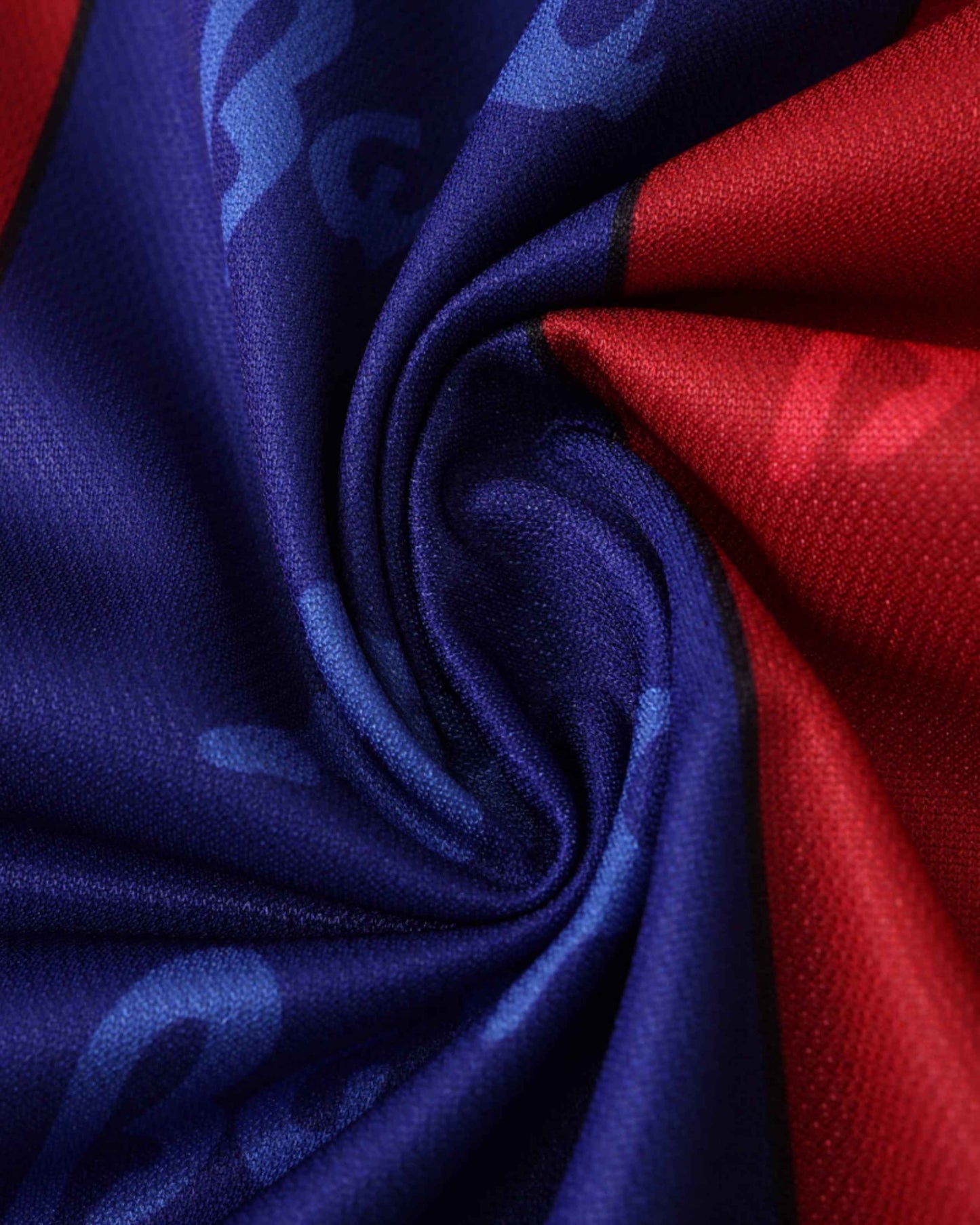 Barcelona retro home 1996/97 shirt detail with blue and red fabric.
