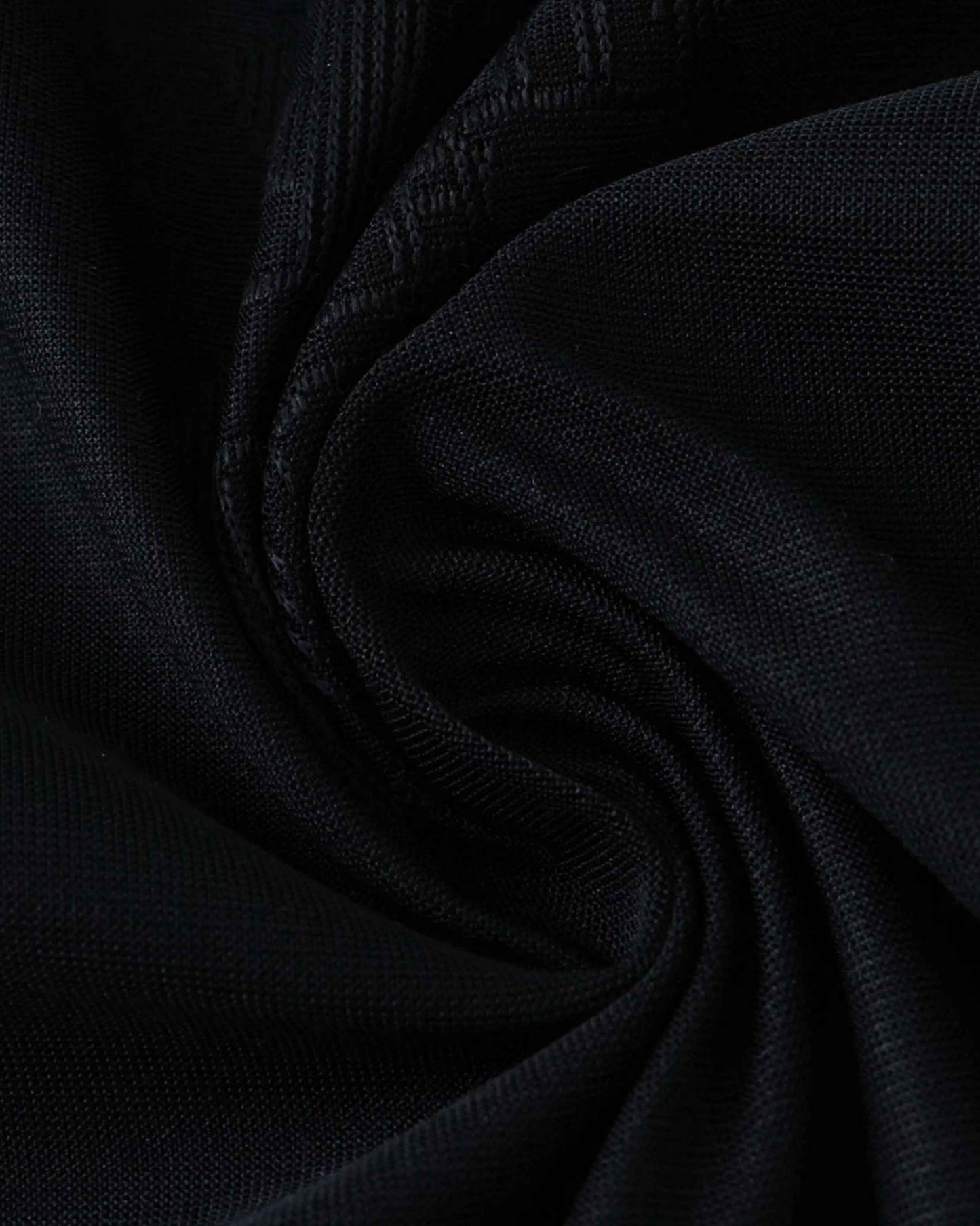 Black mesh fabric with a subtle textured pattern.