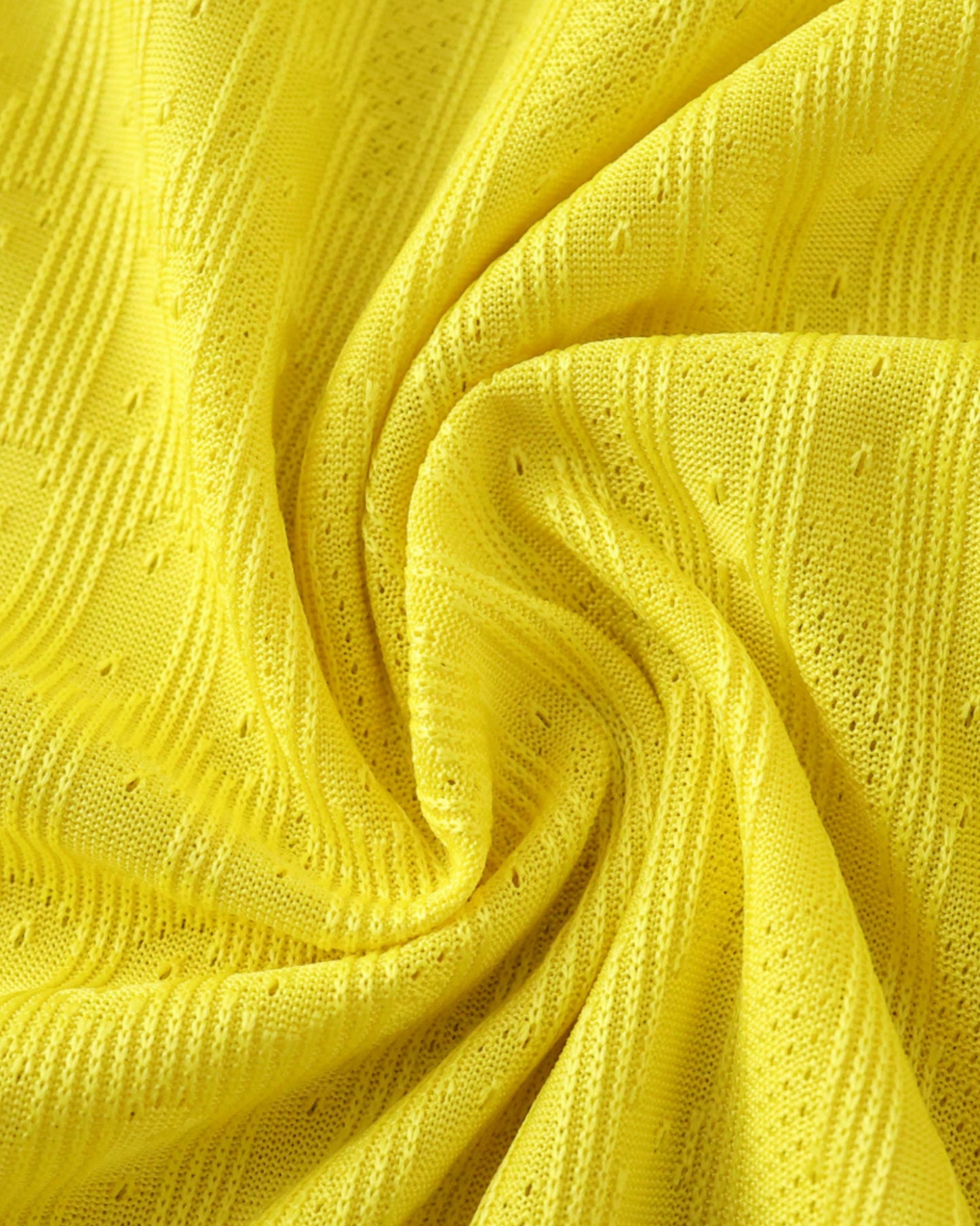 Textured yellow knit fabric detail of Brazil 2025/26 home football jersey