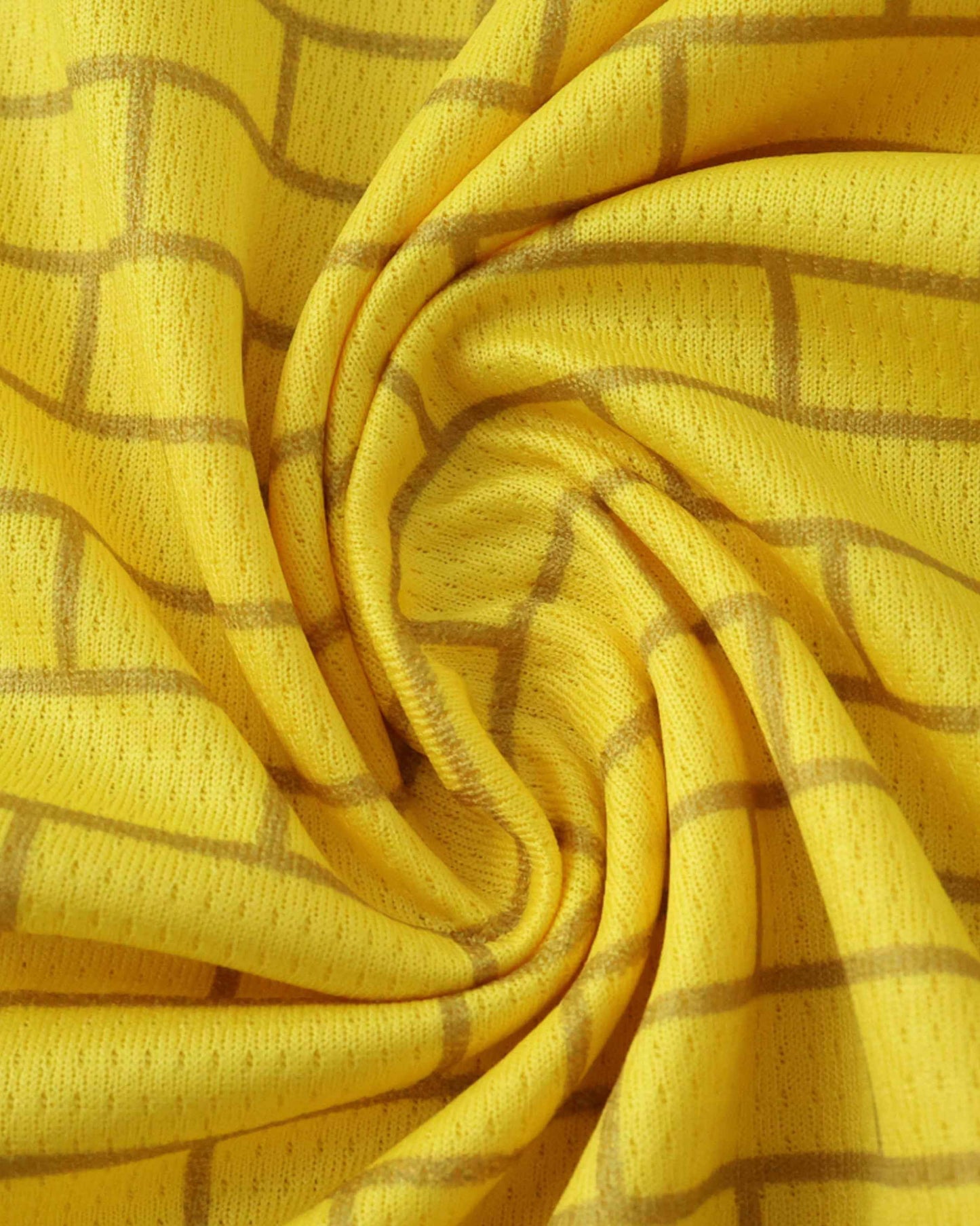 Yellow and black checkered football jersey with a textured, swirled fabric.
