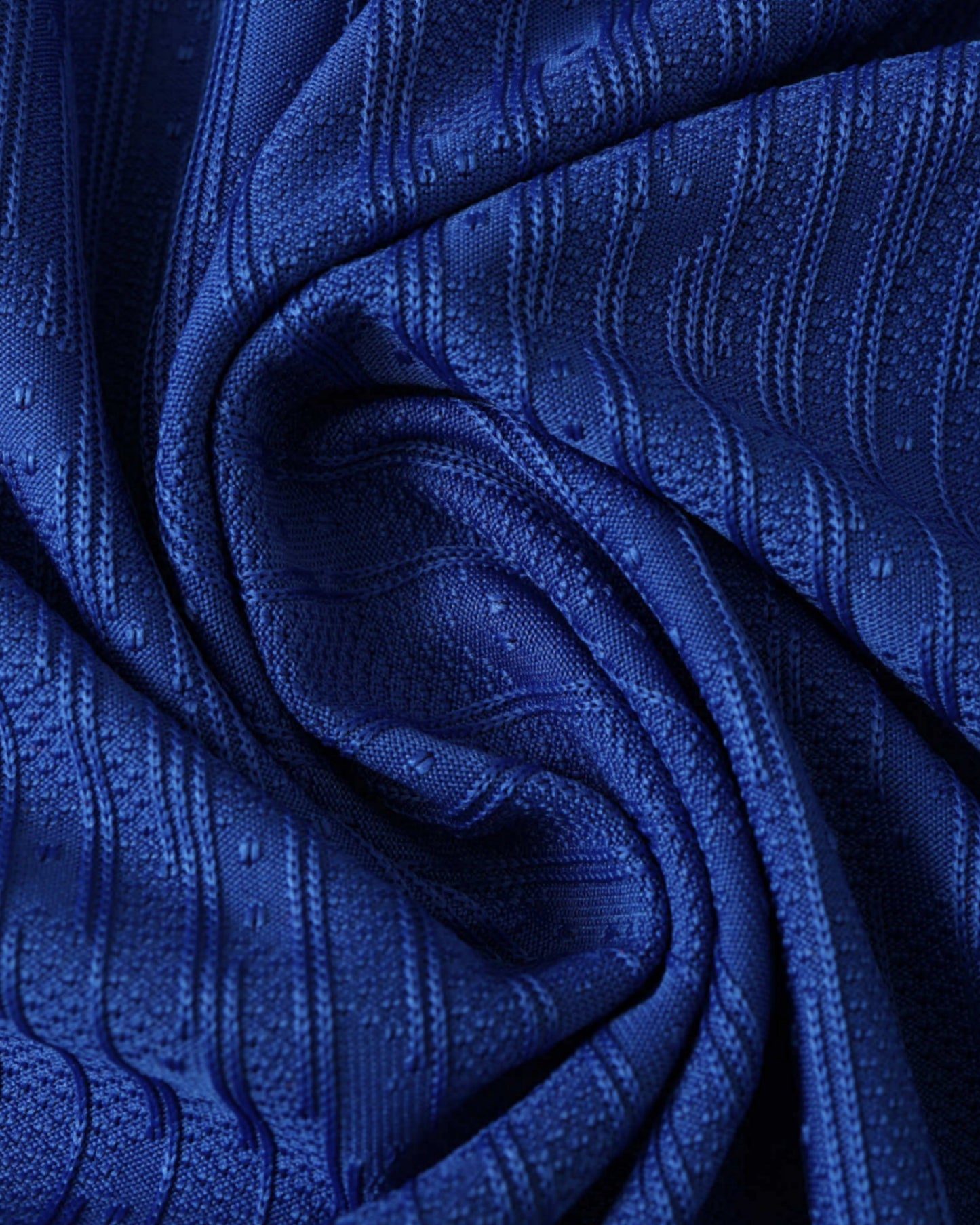 France 2024/25 home football jersey blue textured striped fabric detail