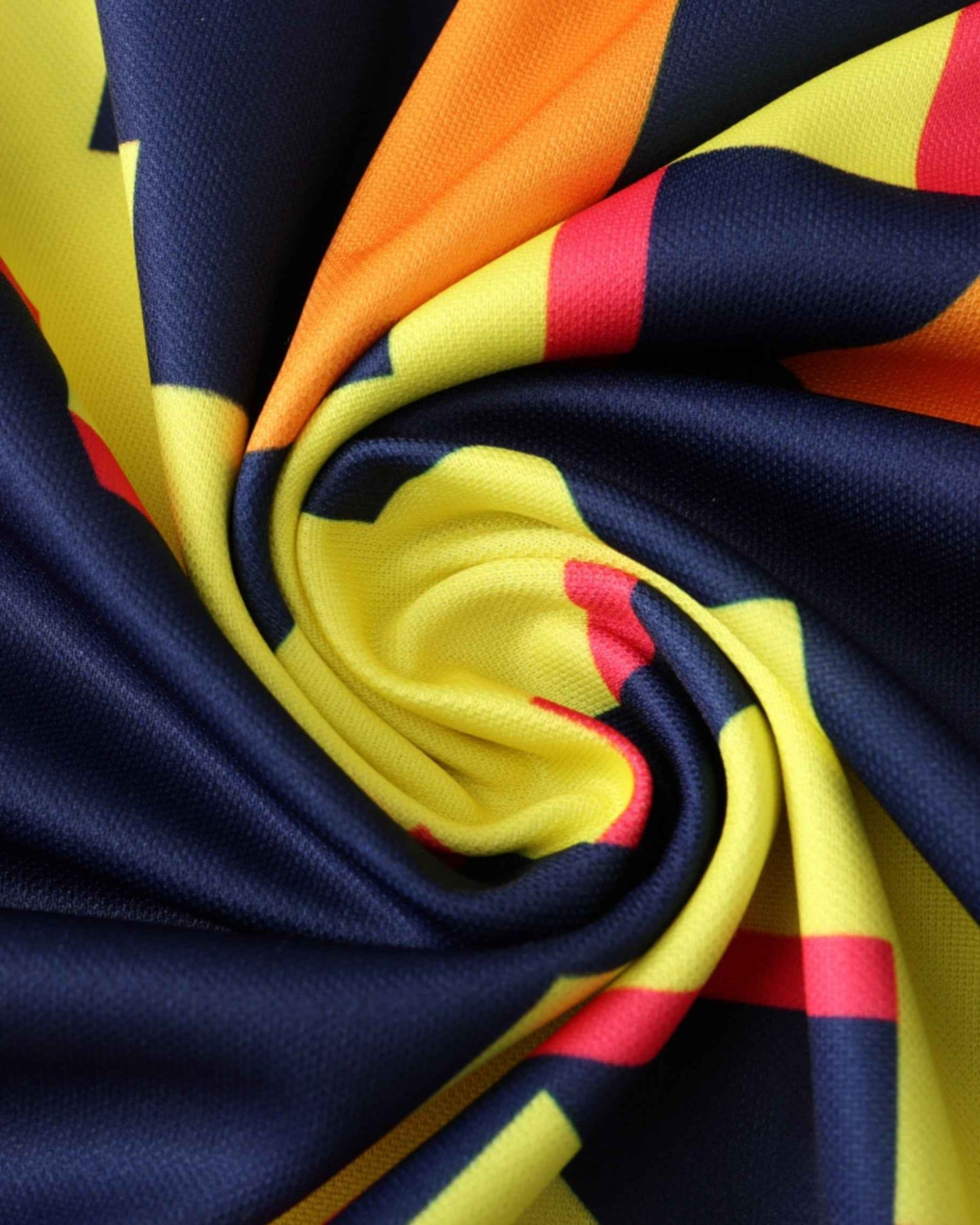 Mexico 1995/96 goalkeeper football jersey folded showing navy, yellow, orange and red pixel stripes