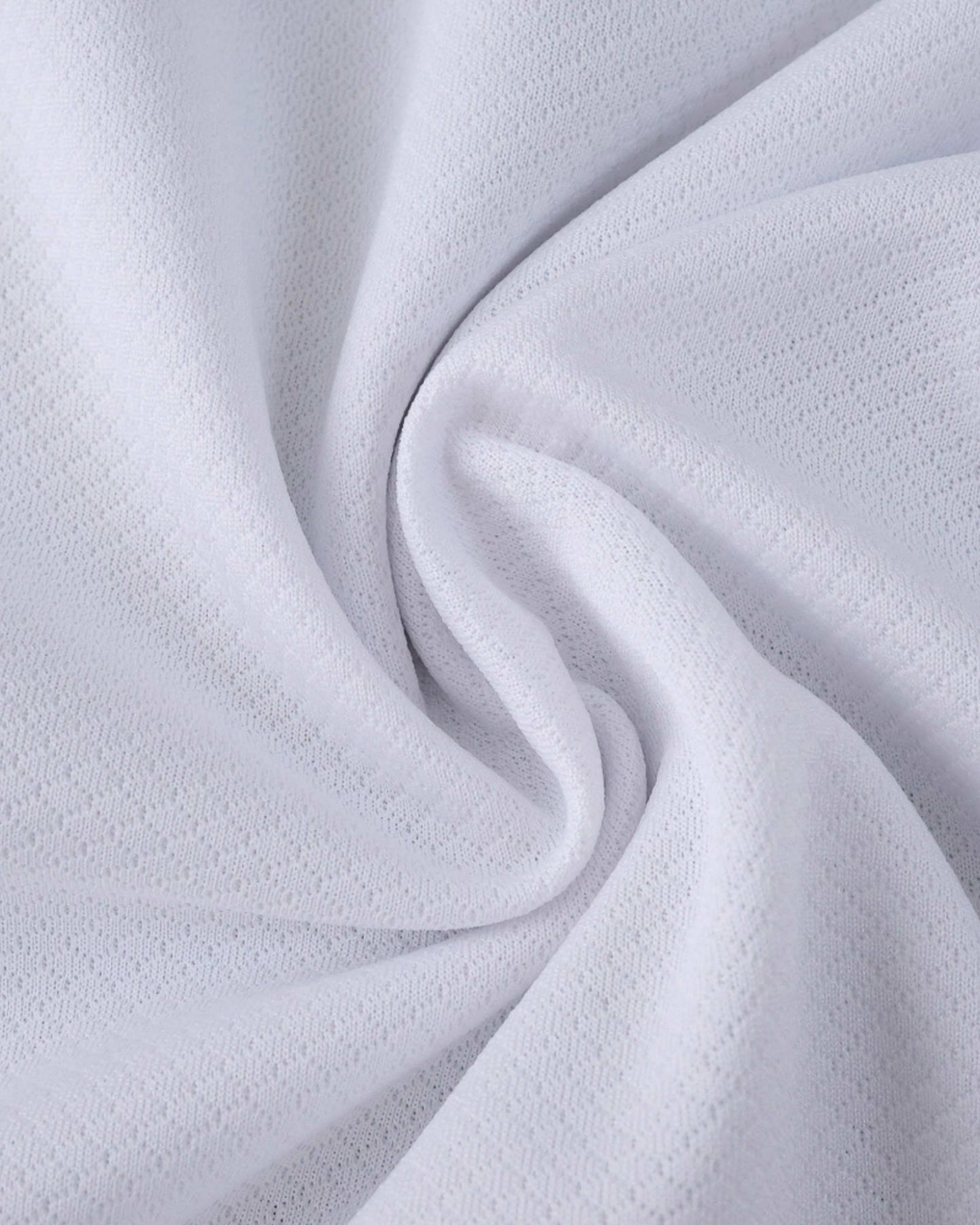 Textured knit fabric detail of the white PSG Fourth football jersey 2024/25