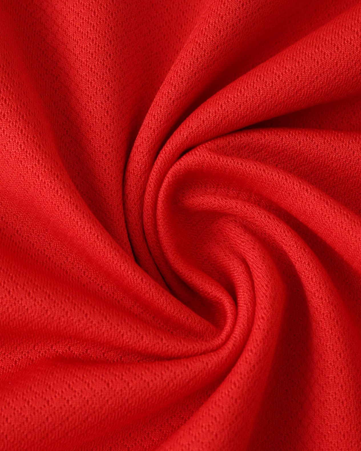 Red PSG third football jersey 2025/26 fabric close-up showing tonal pinstripe weave