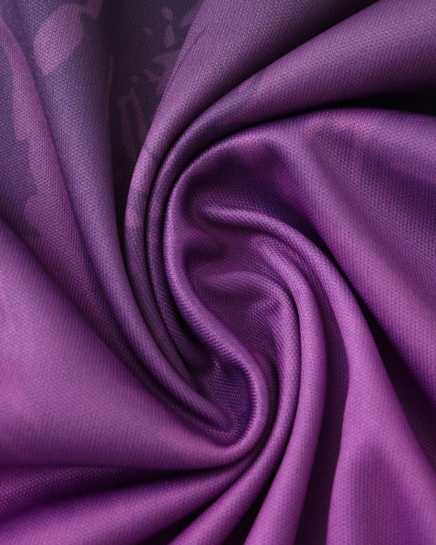 Real Madrid Amethyst Flame football jersey detail of purple dragon fabric print