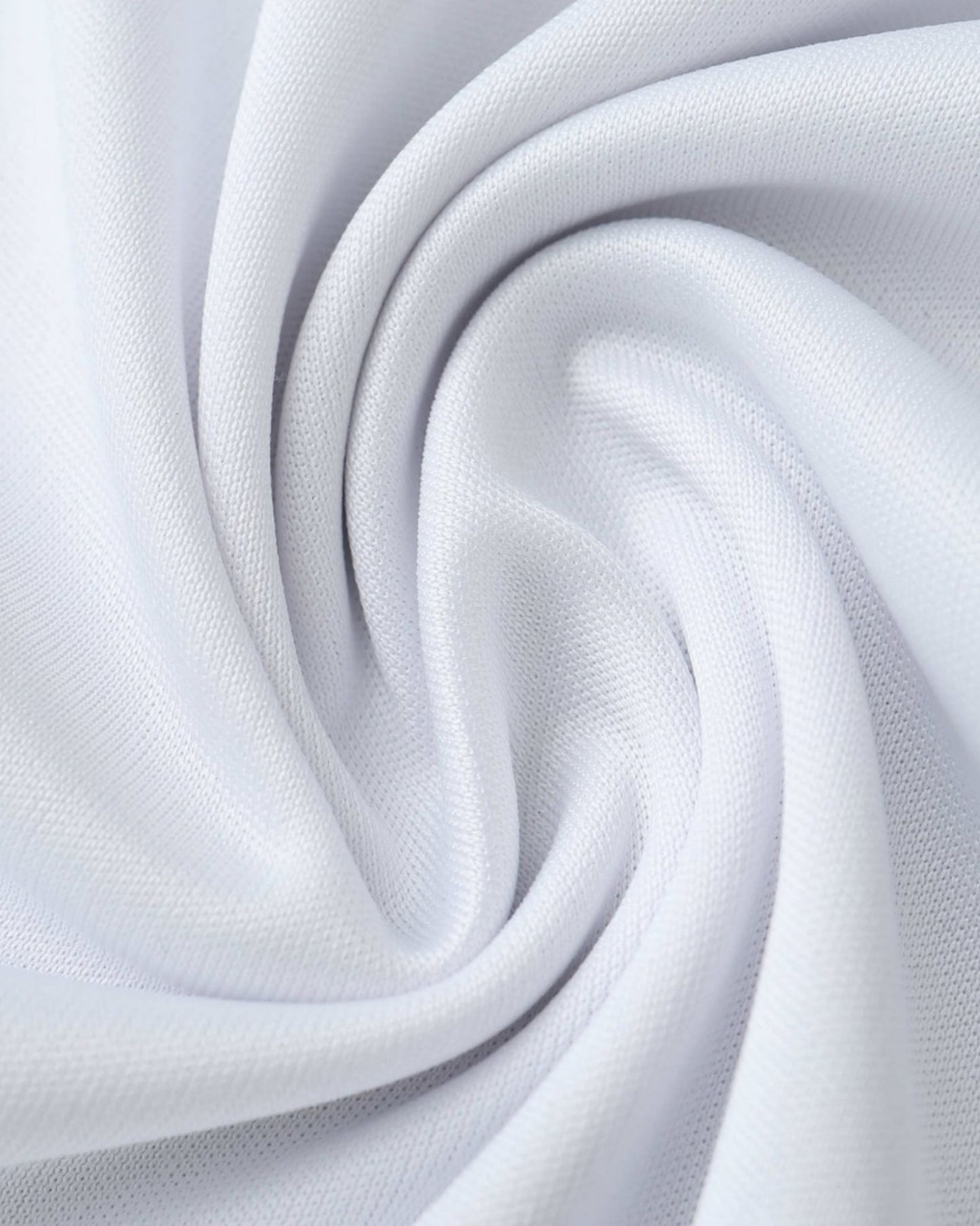 Textured white fabric detail of Real Madrid White Fury football jersey
