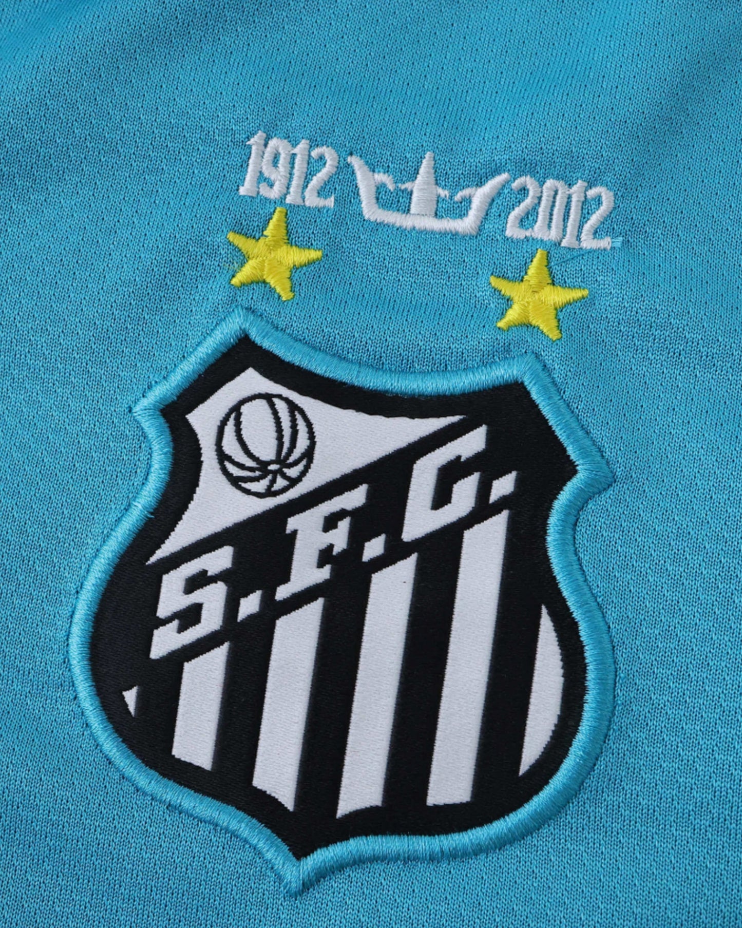 Santos retro third kids football jersey 2012/13 close-up of SFC crest with 1912 2012 centenary text