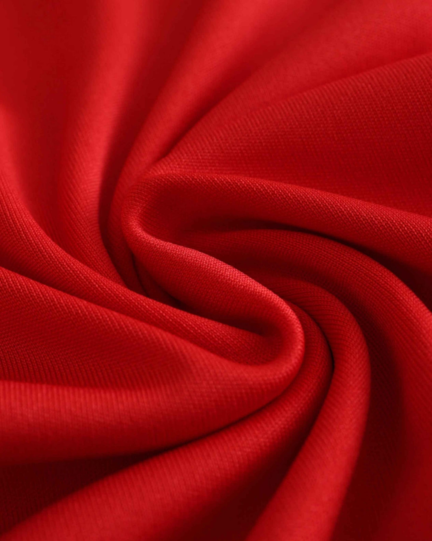 Red short sleeve football jersey with fabric folds.