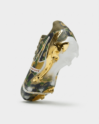 adidas Predator Elite Tongue x BAPE FG football boots top view of green camo upper
