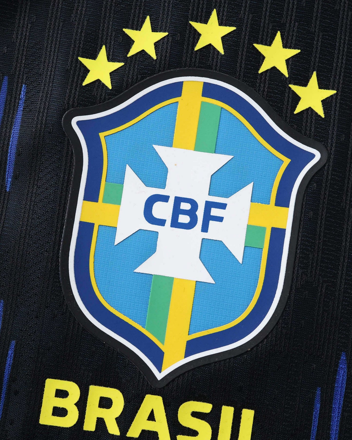 Brazil Away football jersey 2026 World Cup back view of blue and black Jordan kit