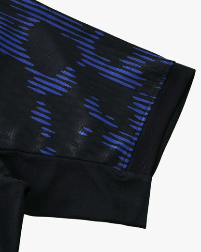 Brazil Away football jersey 2026 World Cup close-up of five-star CBF Brasil crest and yellow Jumpman