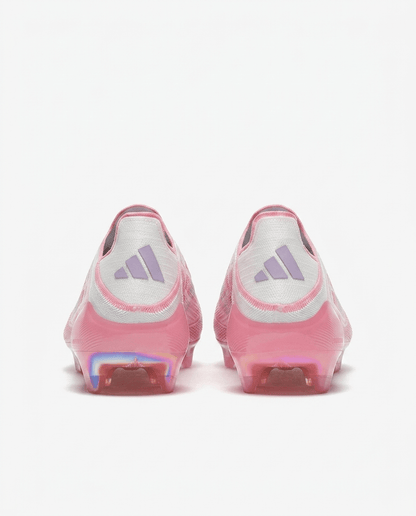 adidas F50 Elite Laceless Lamine Yamal LY304 football boots 2025 pink three stripes branding view
