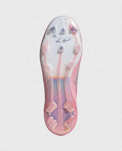 adidas F50 Elite Laceless Lamine Yamal LY304 football boots 2025 translucent pink soleplate detail