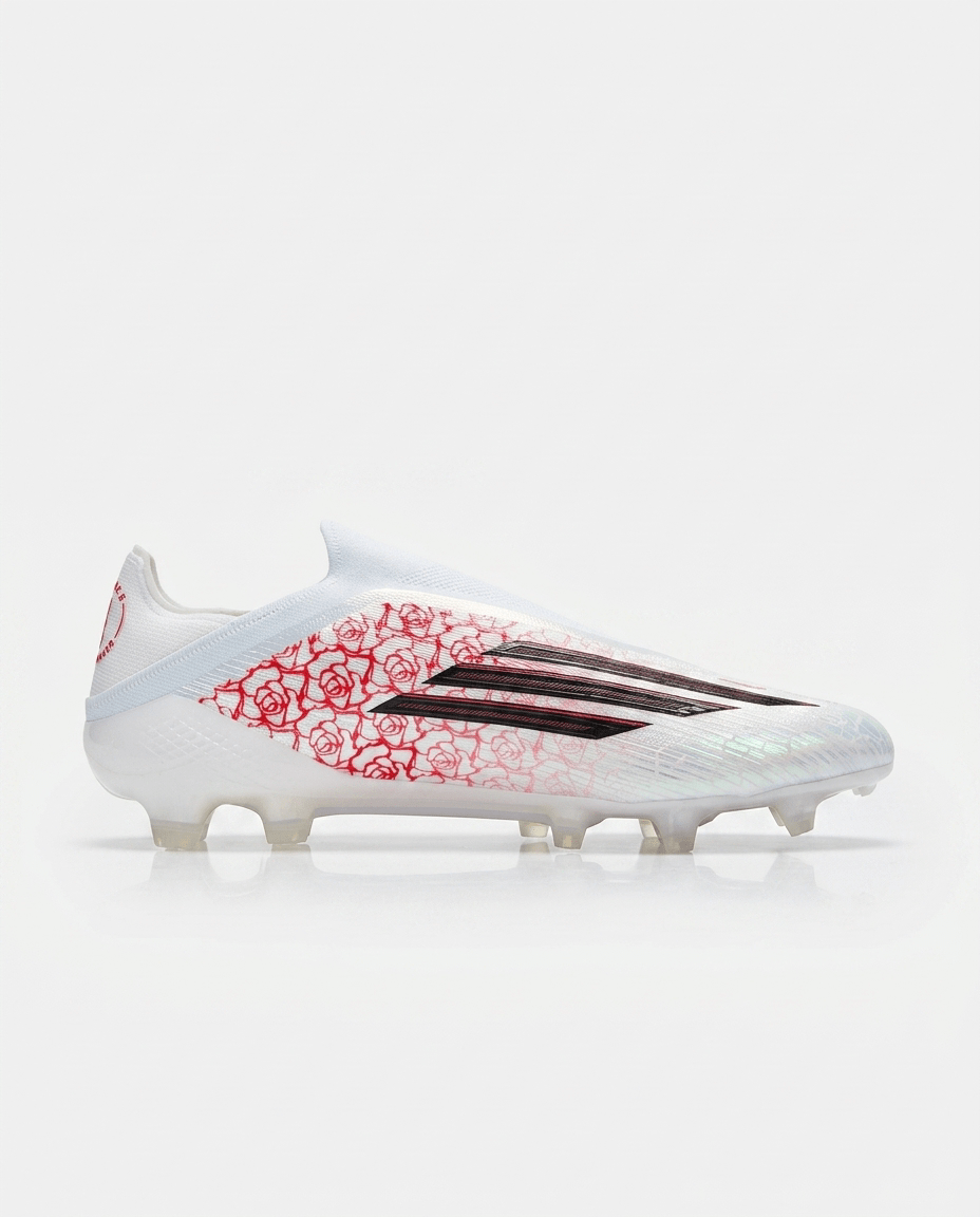 F50 Elite x Lamine Yamal Heartbreaker football boots heel and collar detail on white upper