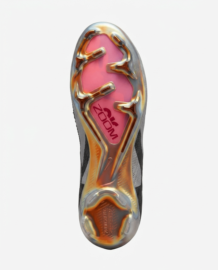 Nike Mercurial Vapor 15 Elite FG Rising Gem football boots top view of grey speed upper