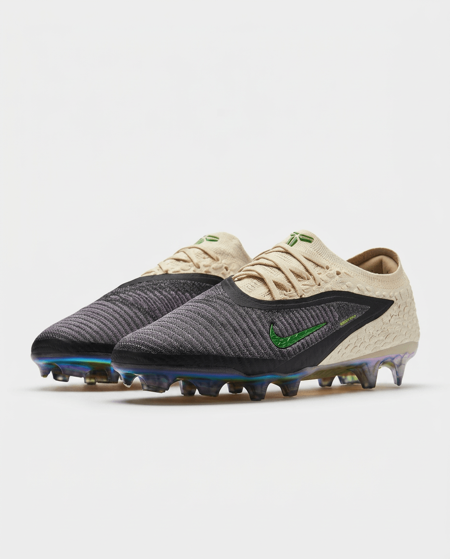 Nike Phantom 6 Low Elite SE FG Black Mamba football boots pair view on neutral background