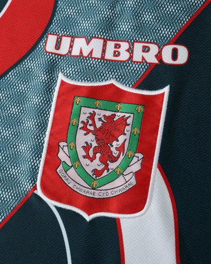 Footxo Wales 1995/96 retro away football shirt with crest and Umbro logo.